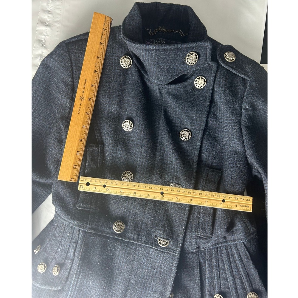 Buffalo David Bitton Women's Grey Wool Blend Button Up Jacket with Charm small